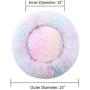 KAMA BRIDAL Marshmallow Cat Bed, Round Donut Beds Sofa for Small Dogs, Warm Plush Calming Pet Bedding, Pluffy, Comfy&Cute Faux Fur Cuddler Indoor, Size 23''