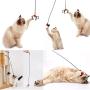 Halloween 2 Pcs Cat Kitten Toys, Flying Finger Pet Toys with Bat Spider Design, Cat Halloween Elastic Springs Finger Teaser Toys, Interactive Pet Teaser Toy with Bell, Cats Scratchers Accessories