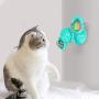 WWYM Windmill Cat Toy, Funny Kitten Windmill Lighting Ball, Massage Scratching Tickle Hair Brush, Clean Tooth Brush - Pet Molar Stick,Blue