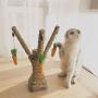 Litewood Pet Climbing Tree Toy Cat Rattan Grass Scratcher Bunny Fun Tree Rabbit Toy Small Animal Climbing Frame Activity Center with Carrot for Cat Rabbit Hamster