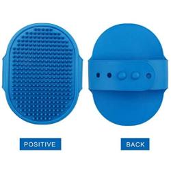 Fantye 2 Pcs Dog Grooming Brush, Pet Bash Brush Rubber Dog Brush Cat Rubber Comb Grooming Tool with Adjustable Ring Handle