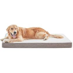 BDEUS Orthopedic 4 High Gel-Infused Memory Foam Dog Bed for Large Dogs, Plush Pet Bed Mattress for Joint Relief, Machine Washable Cuddler with Removable Cover and Waterproof Lining for Dogs and Cats