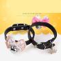 Pet Toys Great 2 PCS Dog Bow Crown Pendant Silent Bells Cat Collar Pet Collar, Size:M(Blue) (Color : Red)