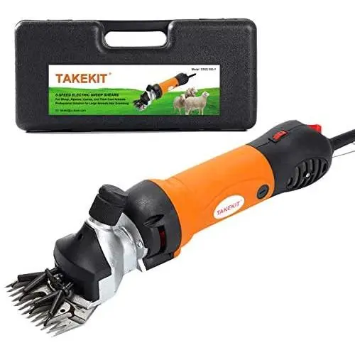 TAKEKIT Sheep Shears Professional Electric Animal Grooming Clippers for Sheep Alpacas Llamas and Large Thick Coat Animals, 6 Speeds Heavy Duty Farm Livestock Haircut Trimmer, 380W TAKEKIT Sheep Shears Professional Electric Animal Grooming Clippers for Sheep Alpacas Llamas and Large Thick Coat Animals, 6 Speeds Heavy Duty Farm Livestock Haircut Trimmer, 380W