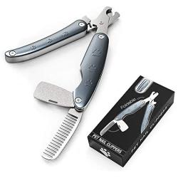 PETXIAOWU Dog Nail Clippers and Trimmer with File and Grooming Brush, Heavy Duty Nailclipper with Safety Guard to Avoid Over-Cutting for Cat, Dog, Rabbit, Guinea Pig at Home