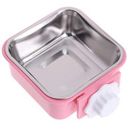 Luck Dawn Cat Crate Bowl, Stainless Steel Removable Cage Hanging Bowls with Bolt Holder for Dog Puppy