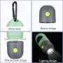 Blulu 2 Pieces Dog Poop Waste Bag Holder Dispenser with LED Flashlight and 2 Rolls Dog Poop Waste Bags Leak-Proof Dog Waste Bags (Green)