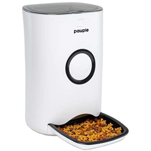 Pawple Automatic Pet Feeder Food Dispenser for Cats, Dogs, Small Animals - Features Distribution Alarms, Portion Control & Voice Recording -Programmable Timer Up to 4 Meals a Day