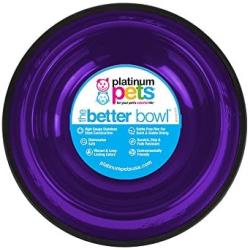 Platinum Pets Embossed Non-Tip Stainless Steel Cat/Dog Bowl