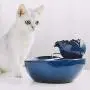 HBFFL Intelligent Lotus Pet Water Dispenser, Ceramic Cat Water Fountain, Removable Automatic Filter Cat Dog Water Bowl, Pet Mate Pet Supplies,3