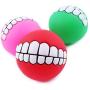 1PC only Treat Ball Pet Dog Toy Smile With Teeth Grinding Chew Sound Funny Playing BLUS