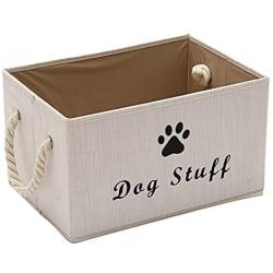 Morezi Canvas Pet Toy and Accessory Storage Bin, Basket Chest Organizer - Perfect for Organizing Pet Toys, Blankets, Leashes and Food