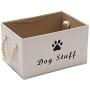 Morezi Canvas Pet Toy and Accessory Storage Bin, Basket Chest Organizer - Perfect for Organizing Pet Toys, Blankets, Leashes and Food