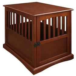 Casual Home Wooden Medium Pet Crate, End Table, Walnut