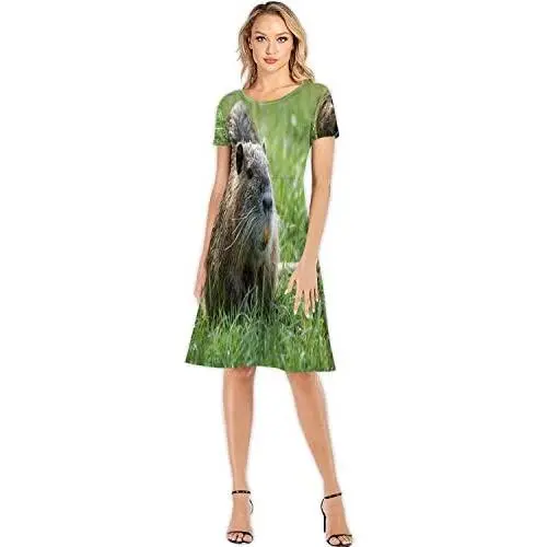 Vector Hand Drawn Herbs and Spices - or Pattern - USA,Custom Lady Dress Elegant Casual Dresses Spice S