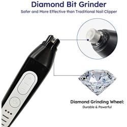 PetsBark 2in1 Dog Nail Grinder and Grooming Clippers, Professional Pet Nail Trimmer, Noiseless Rechargeable Cordless Safety Paw Tool Trimming Large Dogs Pets Hair Around Paws, Eyes, Ears, Face