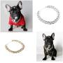 Hanamaki 2Pcs Gold Plastic Collar Link Dog Chain Necklace. Cute Fashion Bling Pet Metal Look Jewelry for Small and Medium Cat Dog Accessories (14.6-17.3inch)