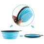Guardians Large Collapsible Dog Bowls, 34oz Travel Water Food Bowls Portable Foldable Collapse Dishes with Carabiner Clip for Traveling, Hiking, Walking, 2 Pack (Light Blue + Light Green)