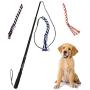 SYOOY Interactive Dog Toy Extendable Teaser Wand Pet Teasing Flirt Pole Fun Toy with 3 Chewing Cotton Rope Tail for Outdoor Obedience Chasing Pulling Training Exercising