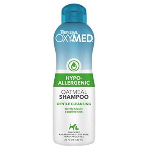 TropiClean OxyMed Hypoallergenic Solutions for Pets - Made in USA - Gentle Itch Relief for Sensitive Skin, Allergies, Hot Spots - Dye Free, Paraben Free, Soap Free, SLS Free