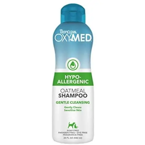 TropiClean OxyMed Hypoallergenic Solutions for Pets - Made in USA - Gentle Itch Relief for Sensitive Skin, Allergies, Hot Spots - Dye Free, Paraben Free, Soap Free, SLS Free