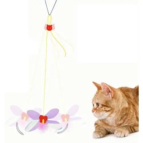 ISMARTEN Pet Cat Dragonfly Toy, A-Door-Able Dragonfly Cat Toys Teaser and Exerciser for Cat and Kitten Hanging from Door, Window, Sear, Cat Cage