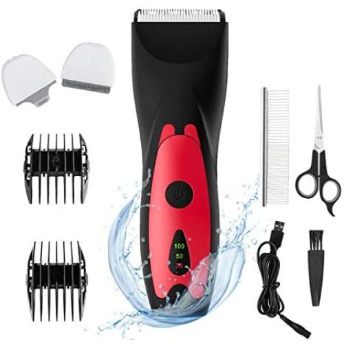 Dono Dog Clippers for Pets-Dog Mini Grooming Clippers Hair Shaver Set Upgrade Professional Rechargeable Washable Hair Trimmer with LED Display USB Cordless Low Noise Nail Kits for Dogs Cats & Other