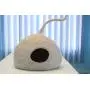 woollyfelt Cat House-Cozy Cat Cave Grey,Handmade Felted from-100% Durable-Natural-Sheep-Wool