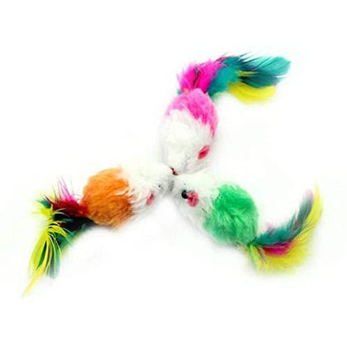 Soft Fleece Mouse Cat Toys Feather Funny Playing