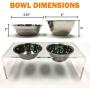 ZEXPRO Medium Size Dog Acrylic Elevated Pet Bowls - Raised Clear Feeding Stand for Dogs - 2 Set of Stainless Steel Food Container 2021 Upgrade Version