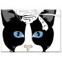 Triple Blank Wall Plate Cover - Cat Gata Animal Cat Face Feline Design Pet
