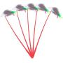 ttnight 5Pcs Cat Catcher Short Rod Cats Teaser Plastic Feather Chaser Wand Kitten Pet Toy
