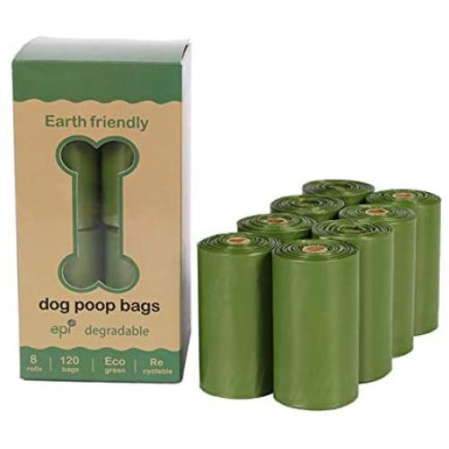 Freefly Biodegradable Dog waste bags,Dog poop bags,Dog bags,8 Rolls120 Counts,Plastic Free, Unscented, Vegetable-Based & Eco-Friendly, Thick & Leak Proof, Easy Detach & Open | Sizes 9 x 13 Inches