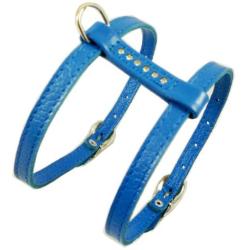 Genuine Leather Dog Harness for Toy Breeds X-Small. 10''-13'' Chest Circumference Rhinestones