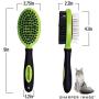 Sharper Image Dog Brush Pet Grooming Tools -Pet Brush Cat Brush 2 Sided Bristle Grooming Brush Long & Short Hair Tangled Hair Removing Shedding Loose Undercoat Fur - All Breeds