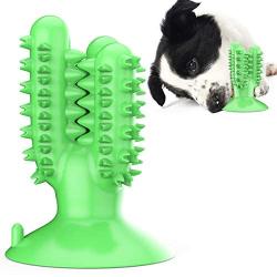 USWT Durable Bite-Resistant Dog Float Toy Pet Food Dispensing Ball Doggy Toys Dogs Supplies Teeth Cleaning Chew Toothbrush Keep Oral Health Increase Volume Resist Knife Cutting Axe Chopping (Green)