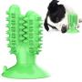 USWT Durable Bite-Resistant Dog Float Toy Pet Food Dispensing Ball Doggy Toys Dogs Supplies Teeth Cleaning Chew Toothbrush Keep Oral Health Increase Volume Resist Knife Cutting Axe Chopping (Green)