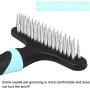 FPVERA Dog Dematting Brush Comb Undercoat Rake for Cats Dogs Short or Long Hair Pet Grooming Tool Double Row of Stainless Steel Pins-Blue