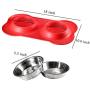YinQin Bone Shape Dog Bowls Stainless Steel Dog Bowl with No Spill Non-Skid Silicone Mat Pet Bowls Set of 2 for Food and Water Feeder Bowls for Small Dogs Feeder Bowl for Pets, Cats
