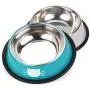 Legendog 2Pcs Cat Bowl Pet Bowl Stainless Steel Cat Food Water Bowl Non-Slip Rubber Base Small Pet Bowl Cat Feeding Bowls Set (Gray Blue)
