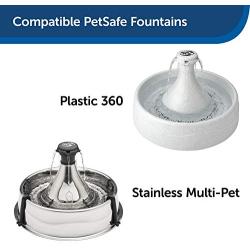 PetSafe Drinkwell Replacement Premium Carbon Filters for the 360 Plastic or Stainless Steel Multi-Pet Dog and Cat Water Fountains, 3 Pack - PAC19-14356, or 12 Pack - PAC00-16152