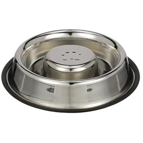 NEATER PET BRANDS Slow Feed Bowl Stainless Steel Metal (Non Tip Style) - Stops Dog Food Gulping, Bloat and Rapid Eating (Large, Non-Tip Base) NEATER PET BRANDS Slow Feed Bowl Stainless Steel Metal (Non Tip Style) - Stops Dog Food Gulping, Bloat and Rapid Eating (Large, Non-Tip Base)