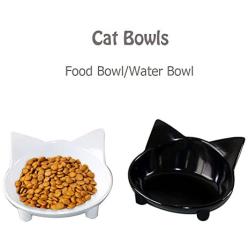 Lorde Cat Bowl, Shallow Cat Food Bowls,Wide Cat Dish,Non Slip Cat Feeding Bowls,Cat Food Bowl for Relief of Whisker Fatigue Pet Food & Water Bowls Set of 2