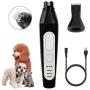 PetsBark 2in1 Dog Nail Grinder and Grooming Clippers, Professional Pet Nail Trimmer, Noiseless Rechargeable Cordless Safety Paw Tool Trimming Large Dogs Pets Hair Around Paws, Eyes, Ears, Face