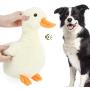 Pawaboo Squeak Plush Duck Dog Toy, Super Soft Short Plush Stuffed Duck-Shaped Pet Toys, Crinkle Paper Rattle Pet Biting Training Playing Chew Toys Non-Toxic Plush Doll for Pet Dogs,Light Yellow/Orange