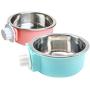 N/Y 2 Pcs Dog Crate Water Bowl No Spill, Stainless Steel Removable Food Bowl, No Spill Dog Bowl for Crate, Hanging Food Water Feeder Coop Cup for Pet