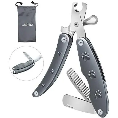 Wistiya Dogs Nail Clippers, Foldable Dogs Nail Trimmers with Safety Guard, Pet Comb and Nail File, for Small/Medium/Large Dogs or Cats, Professional Home Pet Grooming Tools Wistiya Dogs Nail Clippers, Foldable Dogs Nail Trimmers with Safety Guard, Pet Comb and Nail File, for Small/Medium/Large Dogs or Cats, Professional Home Pet Grooming Tools