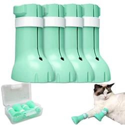 WEWBABY Anti-Scratch Cat Shoes Rubber Boots for Cats Adjustable Cat Claw Covers Silicone Cat Paws Gloves for Cats Only Cat Feet Covers for Cat Home Bathing or Shaving Pet Grooming Salon