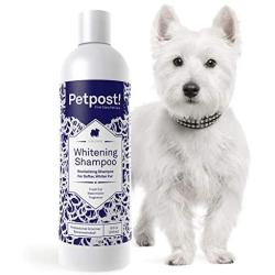 Petpost | Dog Whitening Shampoo - Best Lightening Treatment for Dogs with White Fur - Soothing Watermelon Scent - Maltese, Shih Tzu, Bichon Frise Approved - 8 oz.