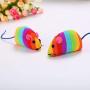 Anixl Pet Cat Mouse Shape Cloth Toy Rainbow Color Interactiv